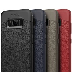 Samsung Galaxy S8 Plus Läder mönstrat silikon TPU mobilskal fodral skydd 