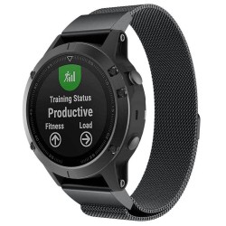 Armband Milanese RSF stål Armband Garmin Fenix 3, 5X - Svart