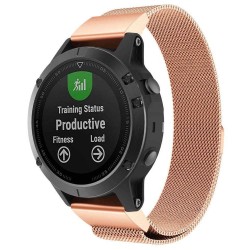 Milanese RSF stål Armband Garmin Fenix 3, 5X - Rosè