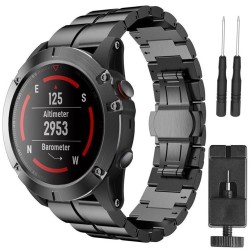 Ostaa RSF-teräsurheiluranneke kaksirivinen (musta) Garmin Fenix 3 / 3HR / 5X GPS