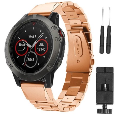 Ostaa RSF-teräskellon ranneke (Rosè) Garmin Fenix 3 / 5X GPS osoitteesta 